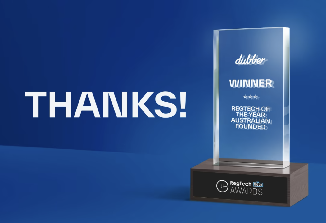 Dubber wins The RegTech Association “2021 RegTech of the Year” Award