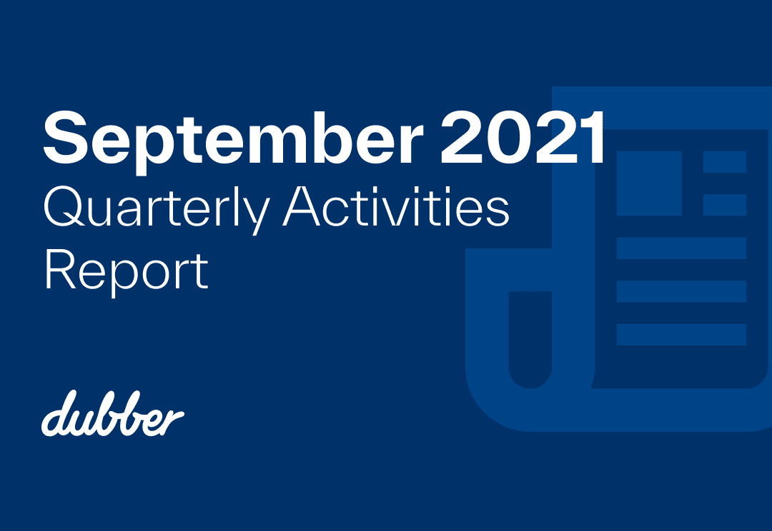 Dubber September 2021 Quarterly Activities Report