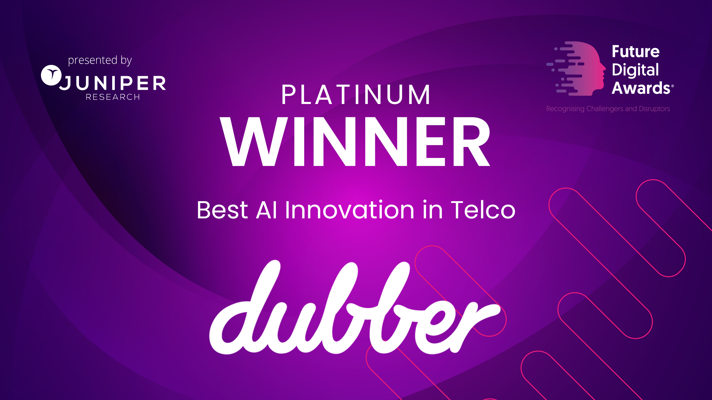 Dubber Moments  ‘Platinum Winner – Best AI Innovation in Telco’