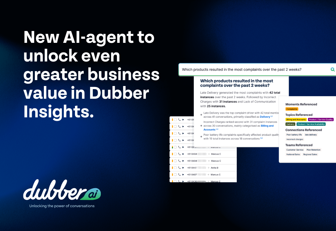 New AI-agent to unlock even greater business value in Dubber Insights